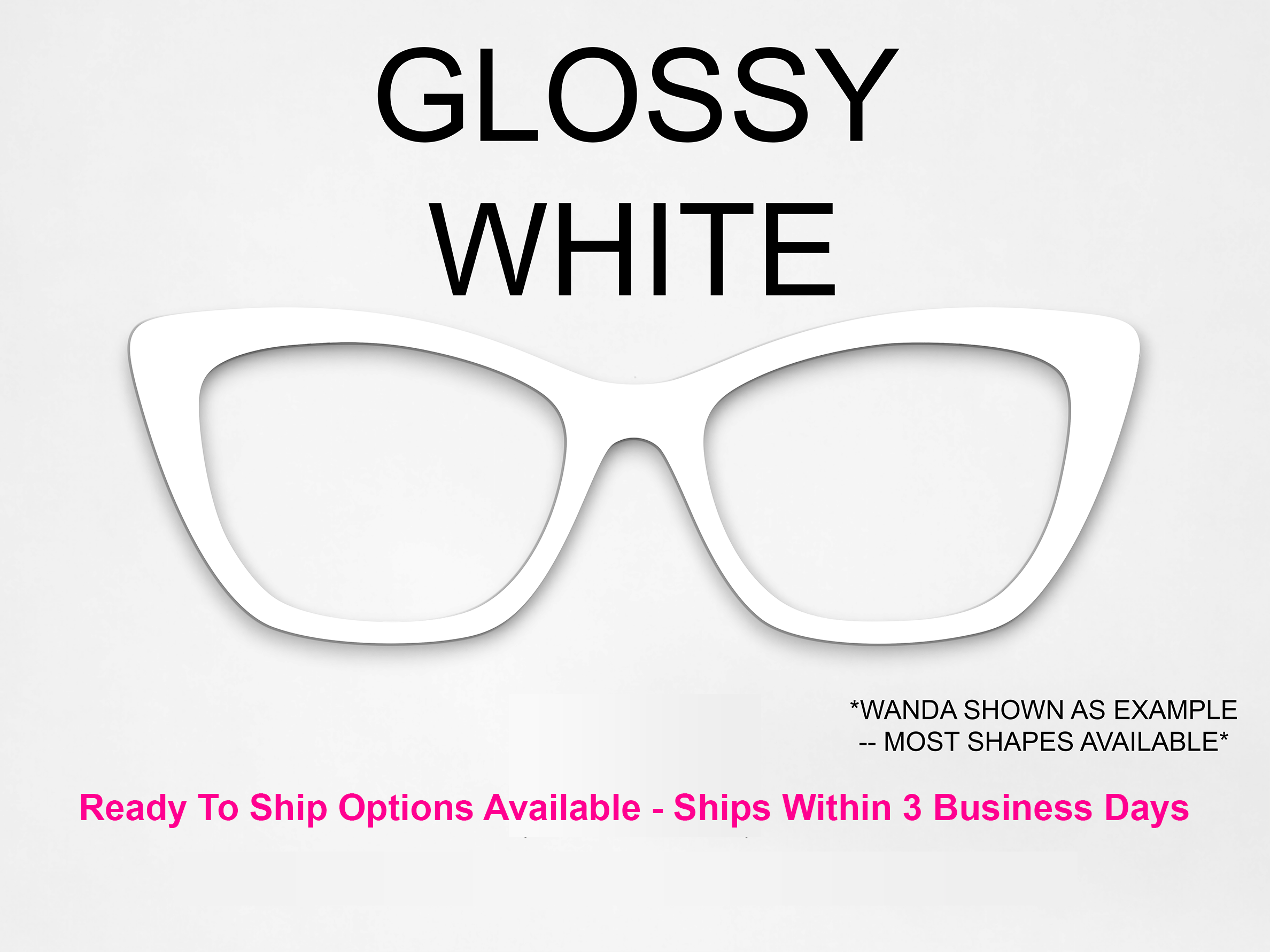 Solid Glossy White Toppers (RTS Available)