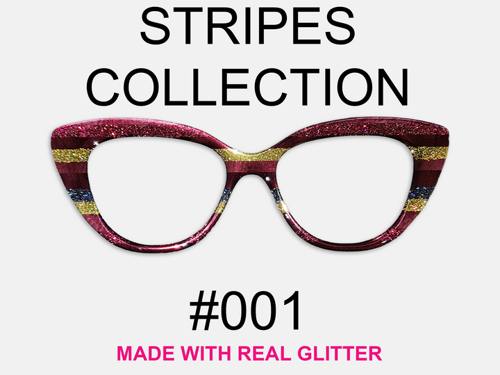 Stripes Collection #001- Made with Real Glitter + Resin