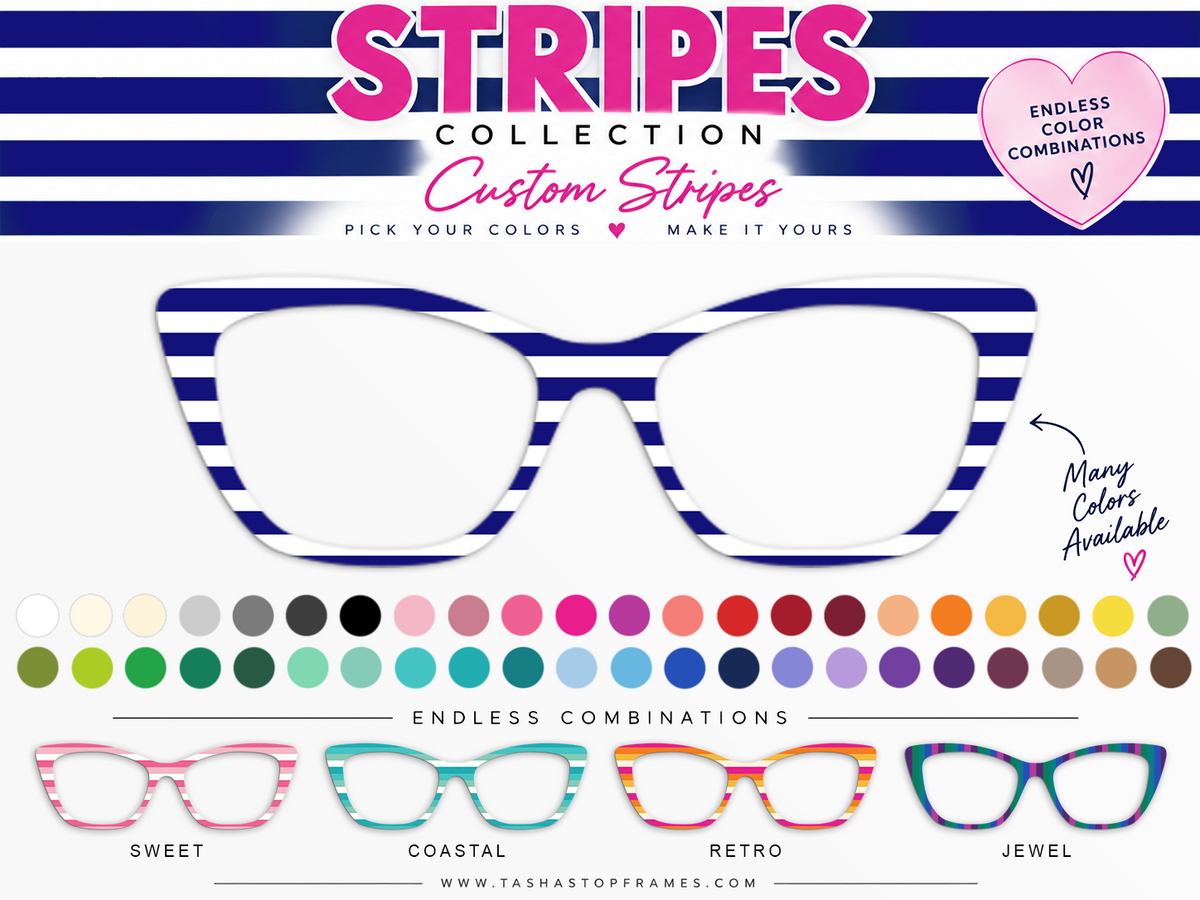 Custom Stripes premium metal topper with two-color customization
