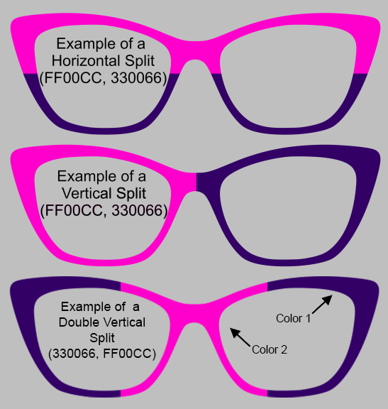 Split Fit Frame Design Your Own Horizontal or Vertical Split – Tasha's Top Frames Inc.