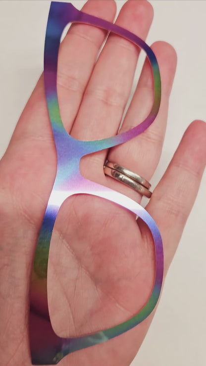 Rainbow Titanium Mirror Toppers Ready to Ship (RTS)