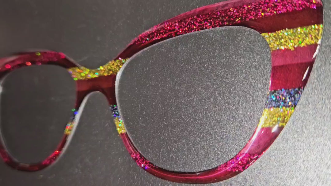 Stripes Collection #001- Made with Real Glitter + Resin